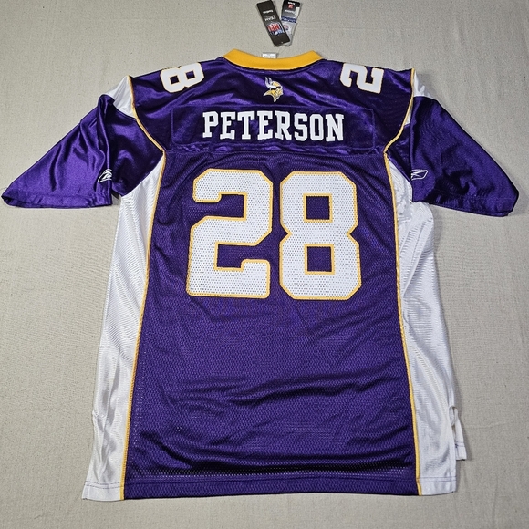 Reebok On Field Minnesota Vikings Adrian Peterson #28 Jersey Size L NWT *FLAWED* - Picture 2 of 9